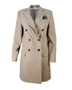 Double-breasted coat in beige