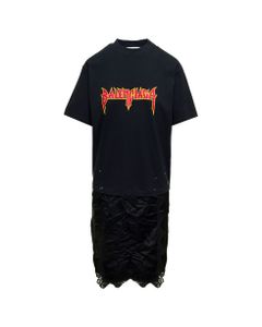 Balenciaga Women's Oversize Metal Jersey T-shirt Dress