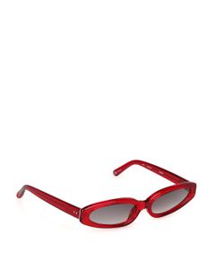 Red acetate elongated sunglasses