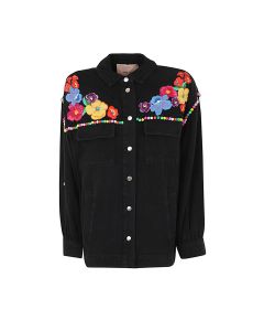 TWINSET Floral Embroidered Long Sleeved Jacket