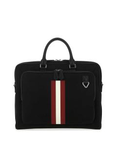Bally Logo Stripe Zipped Briefcase