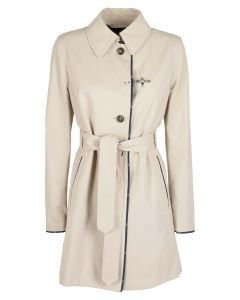 Fay Belted Waist Long-Sleeved Trench Coat