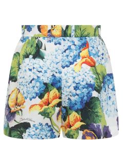 Dolce & Gabbana Hydrangea Printed Poplin Shorts