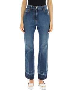 Valentino Button Detailed Flared Jeans