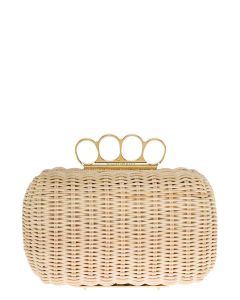 Alexander McQueen Woven Four-Ring Clutch Bag