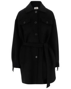 P.A.R.O.S.H. Belted Fringed Detailed Coat