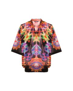 Dolce & Gabbana Man's Multicolor Cotton Shirt With Luminarie Print