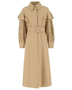 Chloé Belted Ruffled Trench Coat