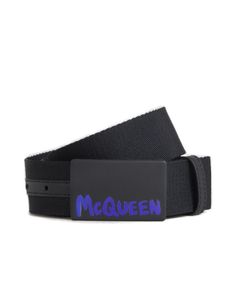 Alexander McQueen Graffiti Logo Printed Belt
