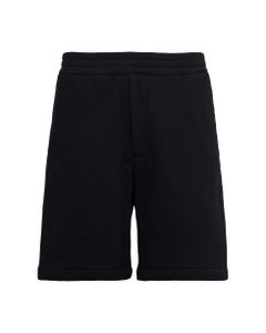 Black Jersey Bermuda Shorts With Side Logo