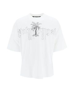 Palm Angels Logo Printed Crewneck T-Shirt