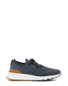 Brunello Cucinelli Logo Embossed Lace-Up Sneakers
