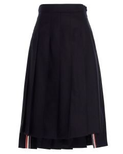 Thom Browne RWB Stripe Pleated Midi Skirt