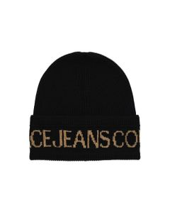 Versace Jeans Couture Black Gold Logo Beanie