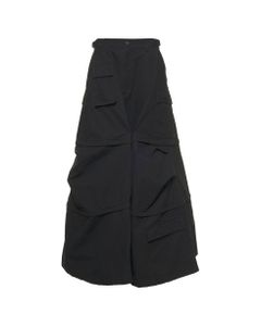 Maxi Cotton Cargo Skirt With Pockets