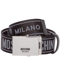 Moschino Logo Engraved Buckle Belt