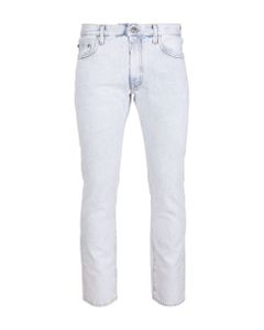 Man Slim Fit Jeans With White Diagonals