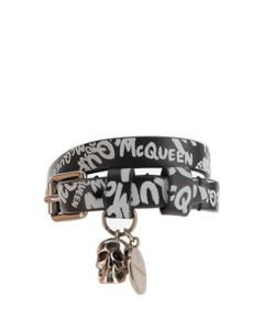 Alexander McQueen Graffiti Printed Double Wrap Bracelet