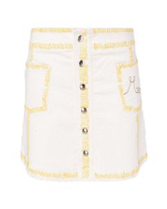 Marni Embroidered Buttoned Logo Patch Mini Skirt