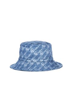 Fendi Allover Logo Denim Bucket Hat
