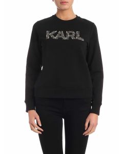 Karl Oui crewneck sweatshirt in black