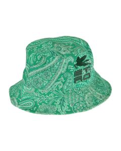 Paisley Print Logo Embossed Bucket Hat