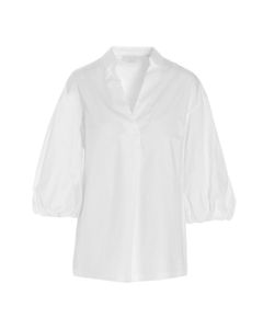 Three-quarter sleeve shirt in white