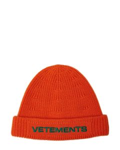 Vetements Logo Embroidered Beanie Hat
