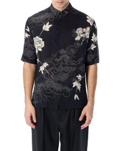 Saint Laurent Rose Printed Short-Sleeved Shirt