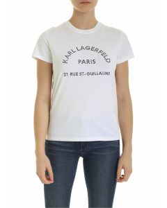 Rue St. Guillaume rhinestones t-shirt in whit