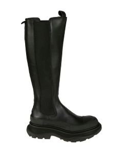 Elastic Sided Rear Zip High Boots