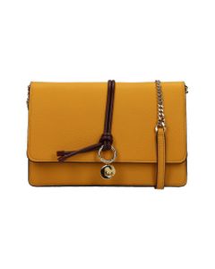Alphabet Shoulder Bag In Yellow Leather