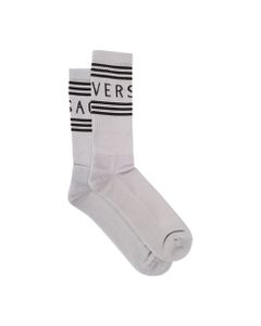 White Viscose Socks With Logo Detail Versace Man