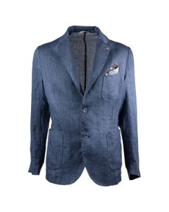 Bob Slight Blue Linen Single-breasted Jacket