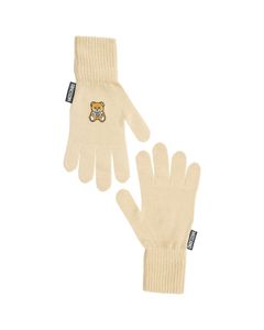 Moschino Teddy Embroidered Gloves