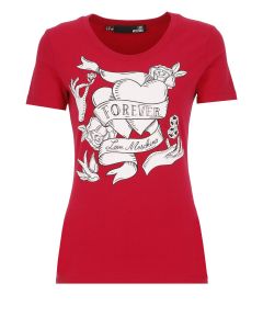 Love Moschino Graphic Print Crewneck T-Shirt
