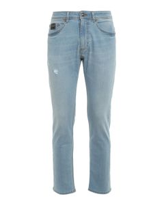 Straight leg five pocket jeans