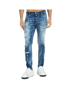 Disquared2 Distressed Logo Patch Skinny Jeans