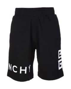 Man Black Sports Bermuda With Givenchy 4g Embroidery