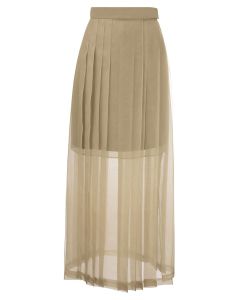 Brunello Cucinelli High-Waist Layered Maxi Skirt