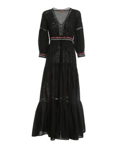 Flounced embroidered dress