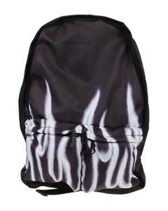 Black Backpack With White Spray Flames