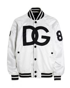 Dolce & Gabbana Logo Printed Two-Toned Baseball Jacket