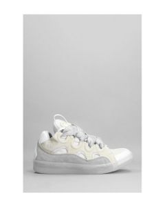 Curb Sneakers In White Suede And Leather