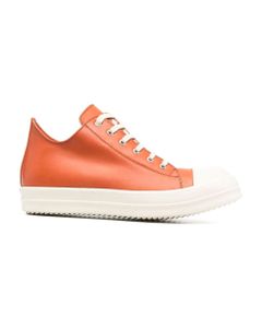 Orange Leather Low Sneakers