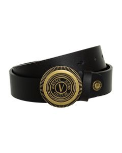 V-emblem Leather Belt