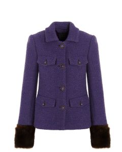 Pinko Fitted Buttoned Tweed Jacket