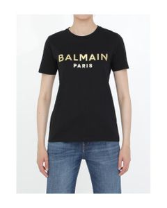 Black T-shirt With Gold Logo
