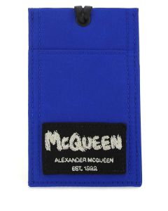 Alexander McQueen Graffiti Logo Strapped Cardholder