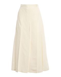 Canvas pleated skirt